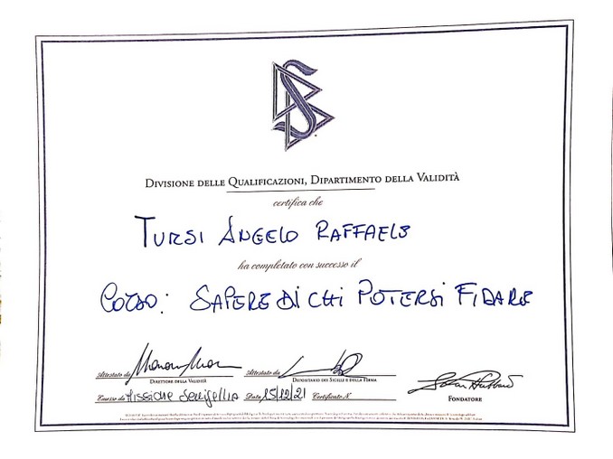 ANGELO TURSI MENTAL COACH - CORSO SCIENTOLOGY