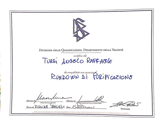 ANGELO TURSI MENTAL COACH - CORSO SCIENTOLOGY